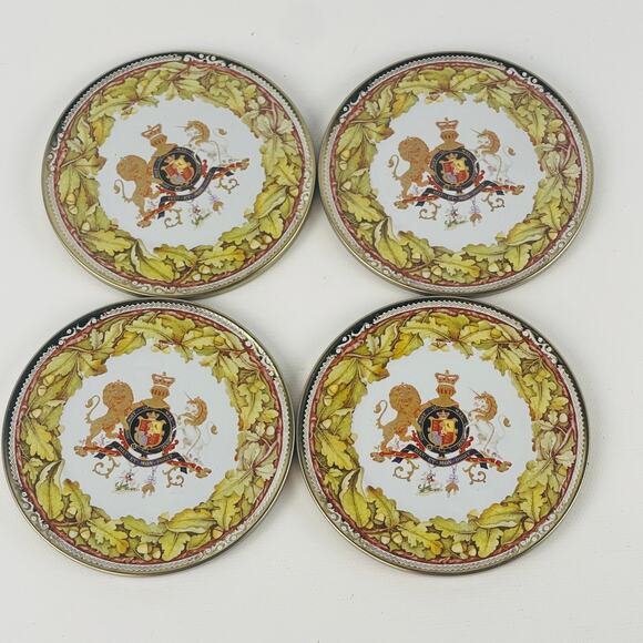 “Commemorative Plates from The Royal Collection” Coasters 3 5/8” Royal Arms - Picture 7 of 8